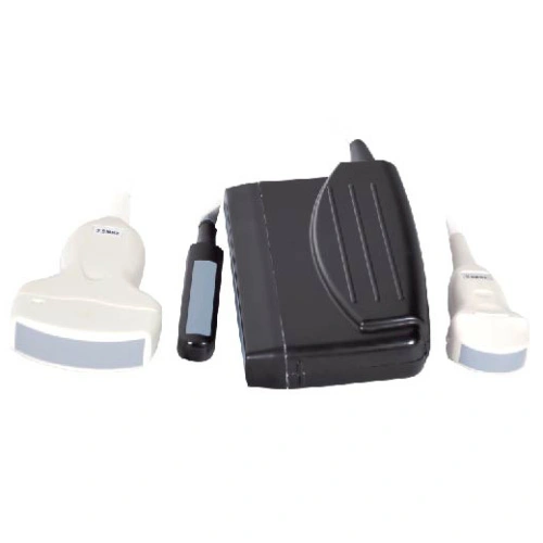 Escáner de máquina de ultrasonido portátil en blanco y negro para veterinario